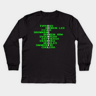 Oregon Trail - Ways to Die in the West Kids Long Sleeve T-Shirt